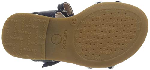 Geox J Sandal Karly Girl, Sandalias con Punta Abierta, Azul (Navy C4002), 34 EU