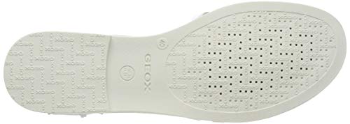 Geox J Sandal Karly Girl, Sandalias con Punta Abierta Mujer, Blanco (White C1000), 40 EU
