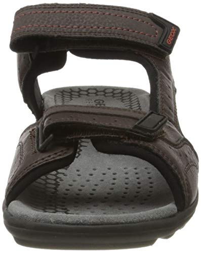 Geox U TEVERE A, Sandalias con Punta Abierta Hombre, Marrón (Coffee C6009), 40 EU