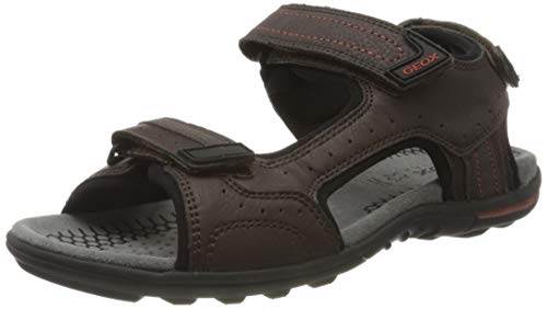 Geox U TEVERE A, Sandalias con Punta Abierta Hombre, Marrón (Coffee C6009), 40 EU