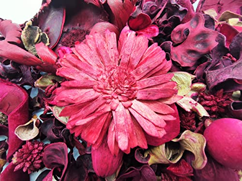 GERILEO Lote de 2 Bolsas de Potpourri aromático y Decorativo con Flores secas de Frambuesa - Flores secas para decoración - Popurrí (2 Bolsas XL Frambuesa)