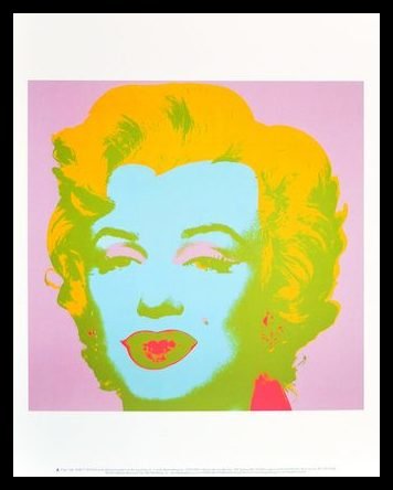 Germanposters Póster de Andy Warhol Marilyn Monroe de 1967, color rosa pálido, con marco de aluminio, 42 x 34 cm