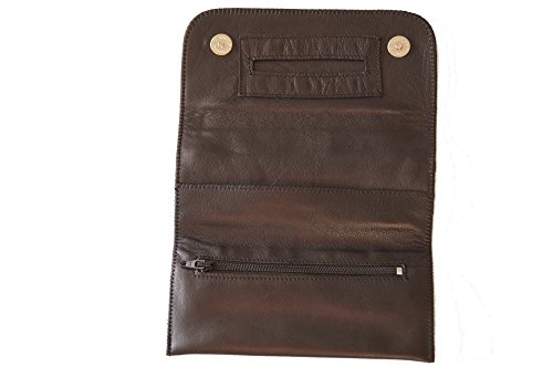 GERMANUS Estuche Bolsa Bolso de tabaco de cuero genuino, Made in EU - Ferruginus