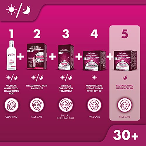 Gerovital H3 Evolution, Crema Regenerante Efecto Lift de noche, Tipo de piel: Seca Deshidratada, 50 ml