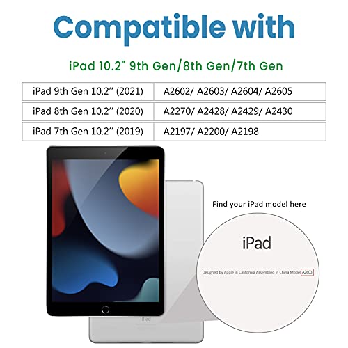Gerutek [2 Piezas] Protector Pantalla para iPad 9 / iPad 8 / iPad 7 Generación 10,2 Pulgadas, Dureza 9H, Ultra transparente, Antiarañazos, Antihuellas Protector Templado para iPad 10.2 2021/2020/2019
