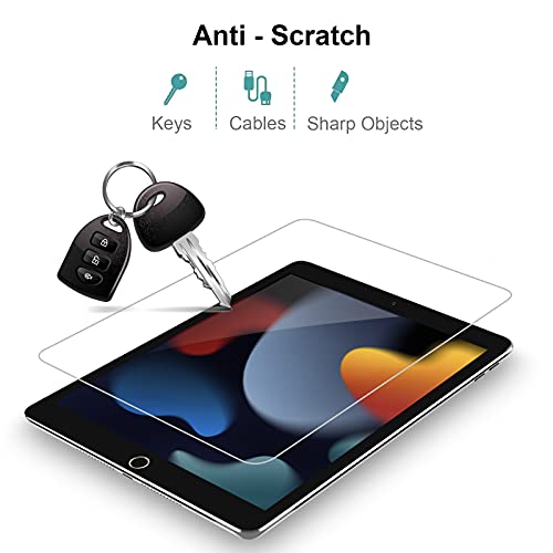 Gerutek [2 Piezas] Protector Pantalla para iPad 9 / iPad 8 / iPad 7 Generación 10,2 Pulgadas, Dureza 9H, Ultra transparente, Antiarañazos, Antihuellas Protector Templado para iPad 10.2 2021/2020/2019