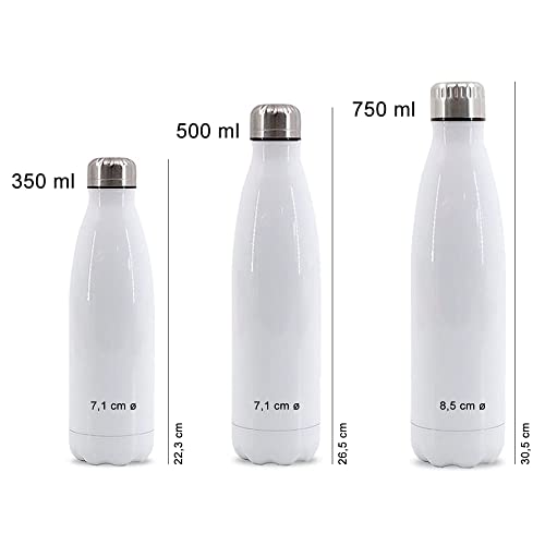 Getsingular Botellas de Agua de Acero Inoxidable Personalizadas con Tu Nombre | Botellas térmicas de Doble Capa | Libre de BPA | Bebidas frías 24h y Calientes 12h | 350 ml / 500 ml / 750 ml