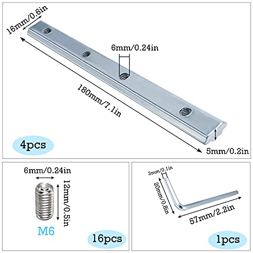 GIAK Conector Recto de Aluminio 4 piezas Conector de Línea Recta 30X30 Ranuras Conector de Perfil 8 Perfiles para Perfil Arquitectónico perfil de Aluminio