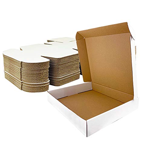 Giftgarden Caja de Cartón Kraft 30.5x22.9x7.6cm, Color Blanco, Cajitas de Carton Corrugado para Envíos, 25 Unidades