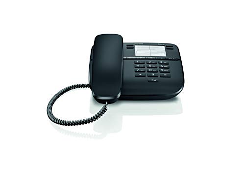 Gigaset DA310 - Teléfono Fijo Sobremesa, 4 Marcaciones Directas, compatible para montar en pared, Color Negro