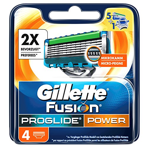 Gillette Fusion ProGlide Power - Cuchillas de afeitar (4 unidades)