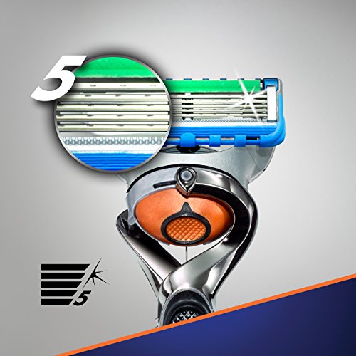 Gillette Fusion5 ProGlide Maquinilla, Tecnología FlexBall, se Adapta a los Contornos, Elimina Casi Todo el Pelo