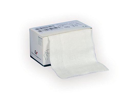 Gima - Rollos de gasa 100% algodón, detectables a los rayos X, 8 capas, 20 hilos/cm², medida 10 cm x 2 m