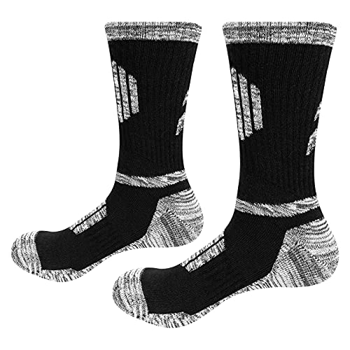 GiveGift YUEDGE 5 Pares Termicos Calcetines de Algodón para Hombre Calcetines de Montaña Senderismo talón y puntera reforzados almohadilla Transpirable Trabajo Botas Calcetines L