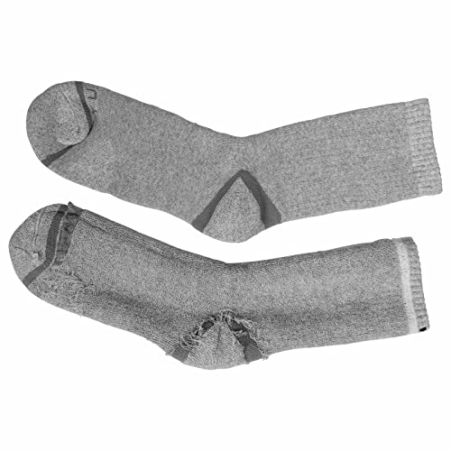 GiveGift YUEDGE Gruesos Termicos Calcetines de Algodón para Hombre Calcetines de Montaña Senderismo con talón y puntera reforzados almohadilla Trabajo Botas Calcetines Gris 5 Pares XL