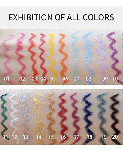 GL-Turelifes - Juego de delineador de ojos líquido mate de 6 colores, lápiz delineador de ojos colorido resistente al agua, lápiz delineador de ojos mate de larga duración (A)