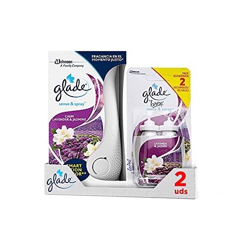 Glade® - Ambientador Automático Sense & Spray con Sensor de Movimiento, Fragancia Lavanda, Pack Difusor + 3 Recambios