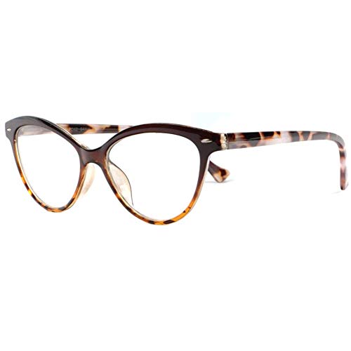 Glamour Favy - Gafas de lupa con mariposa, color marrón y negro