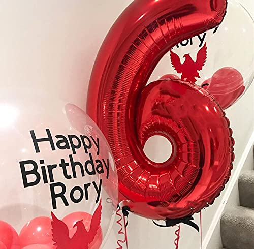 Globo Número Rojo 100cm Gigante Globo Mylar Grande Ideal para Fiesta Apto para Helio - Número 5