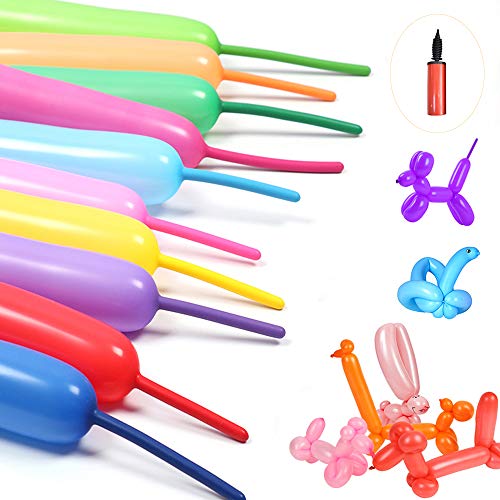 Globos Largos,Multicolores Largos Globos, Para Diy Forma Globoflexia Forma Animales, Látex Bodas Para pancarta para niños, actividad de juego de payasos, promoción de fiestas o decoración Globos