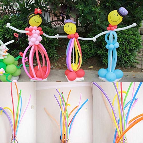 Globos Largos,Multicolores Largos Globos, Para Diy Forma Globoflexia Forma Animales, Látex Bodas Para pancarta para niños, actividad de juego de payasos, promoción de fiestas o decoración Globos