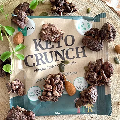 Go-Keto Trial Pack - 2x Keto Bar, 2x Protein Bar, 4x Keto Crunch (40g cada una) | con proteína de guisante, almendras, aceite de coco, semillas de calabaza, cacao | perfecto para la dieta keto, vegano