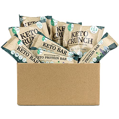 Go-Keto Trial Pack - 2x Keto Bar, 2x Protein Bar, 4x Keto Crunch (40g cada una) | con proteína de guisante, almendras, aceite de coco, semillas de calabaza, cacao | perfecto para la dieta keto, vegano