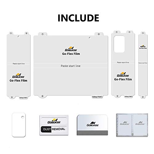 GOBUKEE [4+1] Protector de pantalla Galaxy Z Fold2 con protector de lente de cámara [Fácil de instalar] [Antigolpes] Película de TPU flexible Go-Flex para Galaxy Z Fold 2 5G (N)