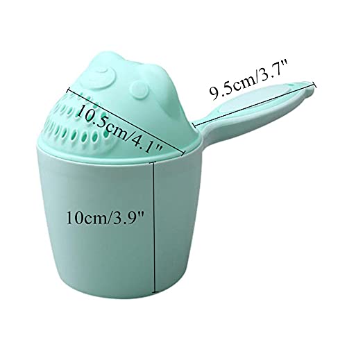Gofeibao Taza De Champú para BebéS Taza De BañO para NiñOs El Pelo del bebé enjuagadora Juguetes de baño para bebé Jarra de baño para Lavar el Cabello Green