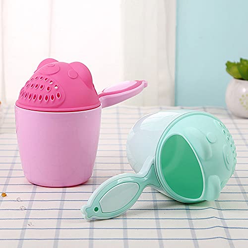 Gofeibao Taza De Champú para BebéS Taza De BañO para NiñOs El Pelo del bebé enjuagadora Juguetes de baño para bebé Jarra de baño para Lavar el Cabello Green