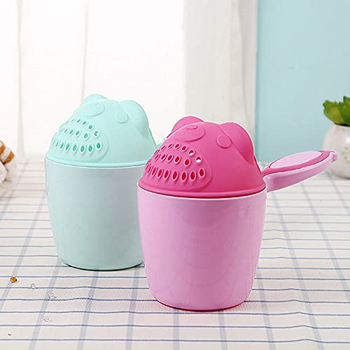 Gofeibao Taza De Champú para BebéS Taza De BañO para NiñOs El Pelo del bebé enjuagadora Juguetes de baño para bebé Jarra de baño para Lavar el Cabello Green