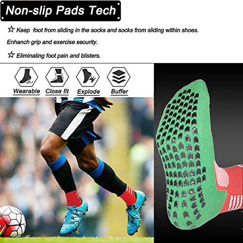 Gogogoal Calcetines deportivos antideslizantes para hombre y mujer, transpirable desodorante Calcetines para fútbol baloncesto running ciclismo trekking yoga Runing (Rojo, M)