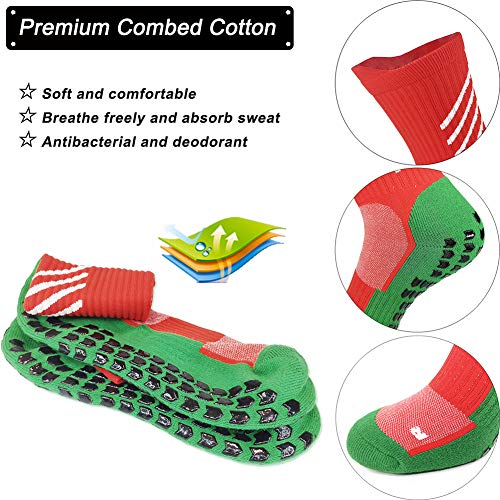 Gogogoal Calcetines deportivos antideslizantes para hombre y mujer, transpirable desodorante Calcetines para fútbol baloncesto running ciclismo trekking yoga Runing (Rojo, M)