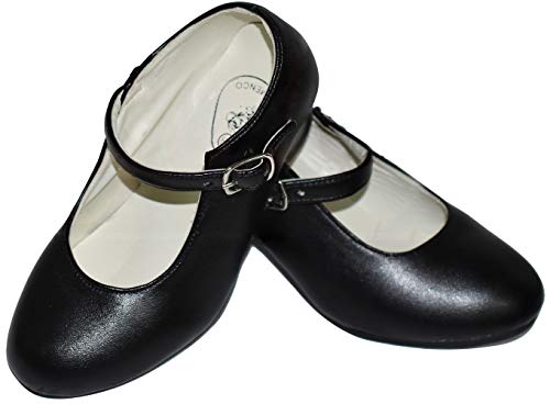 Gojoy shop- Zapato con Tacón de Danza Baile Flamenco o Sevillanas para Niña y Mujer, 5 Colores Disponibles (Negro, 28)