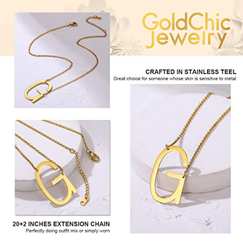 GoldChic Collar de Letra Oro C Colgantes con Iniciales de Nombres