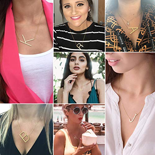 GoldChic Collar de Letra Oro C Colgantes con Iniciales de Nombres