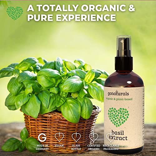 GoNaturals Tratamiento Capilar con Extracto de Albahaca - Spray Pelo Orgánico y Natural, Tratamiento Hidratante Cabello - Hidratacion Profunda Cabello Seco y Dañado - Alternativa a la Ronquina, 100ml