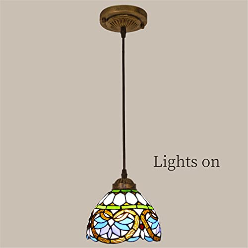 Good thing Araña De Estilo Tiffany De 8 Pulgadas, Patrón De Forma De Corazón Vidrio Colgante Colgante Accesorio, Pantalla De Cristal, Lámparas Colgantes De Techo para Dormitorio Sala De Estar Comedor