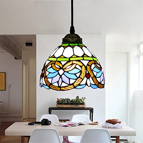 Good thing Araña De Estilo Tiffany De 8 Pulgadas, Patrón De Forma De Corazón Vidrio Colgante Colgante Accesorio, Pantalla De Cristal, Lámparas Colgantes De Techo para Dormitorio Sala De Estar Comedor