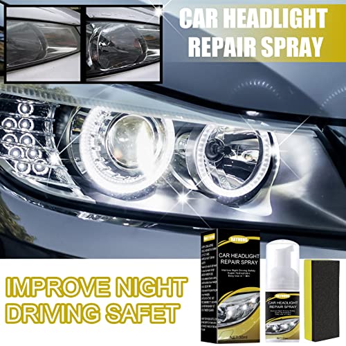 gormyel Limpiador de Faros, Kit de pulverización de reparación de Faros de Coche, Spray de Limpieza de Faros de vehículos, Limpiador para Eliminar la turbidez de los Faros, para Todos los Coches