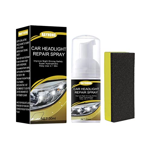 gormyel Limpiador de Faros, Kit de pulverización de reparación de Faros de Coche, Spray de Limpieza de Faros de vehículos, Limpiador para Eliminar la turbidez de los Faros, para Todos los Coches