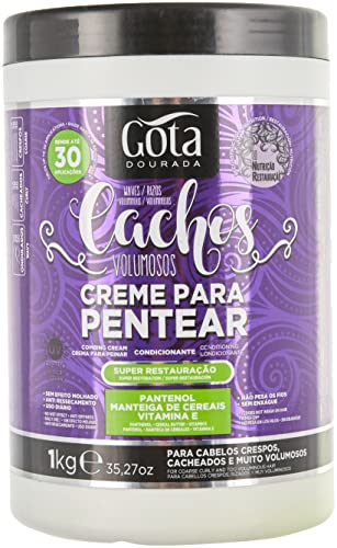 GOTA DOURADA Creme PENTEAR CACHOS VOLUMOSOS 1KG, Único, Estándar