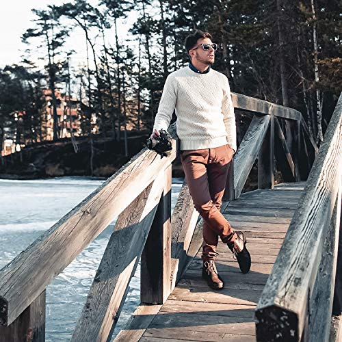 GOWOOD Gafas de sol para hombre y mujer con patillas de madera de nogal y cristales negros polarizados