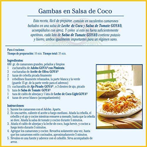 Goya Leche De Coco Light - 6 Unidades X Ml 2 G, 400 Gramo