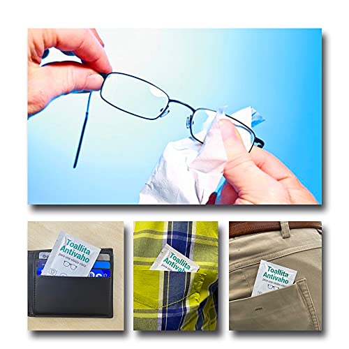 GPQ - Toallitas Antivaho para Gafas | Húmedas y Desechables | 30 Unidades | Aptas para Pantallas de protección, Máscaras de buceo, Viseras de casco, Ópticas de cámaras