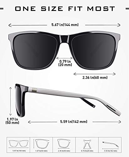 GQUEEN Gafas de sol Mujer Hombre Polarizadas Al-Mg Clásico Retro UV400 GQ33