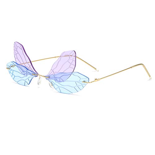Grainas Gafas de sol mariposa sin montura Gafas de sol Eye Eyewear Metal Frame Gafas UV400