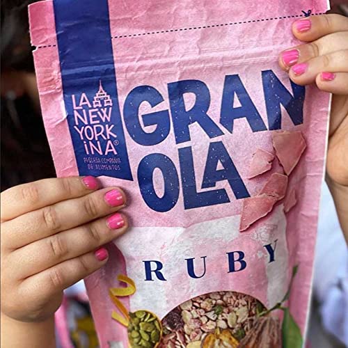 Granola con Chocolate Ruby sin Gluten - 275 g - Horneada con Aceite de Oliva Virgen Extra - Productos Naturales - Cereales sin Gluten - Proceso 100% Artesano - La Newyorkina