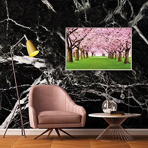 GREAT ART® juego de 4 motivos de carteles | Din A2 - 42 x 59,4 | mezcla de rosa y violeta | orquídea flor de cerezo glicina campo de lavanda | Cuadros para niños decoración póster