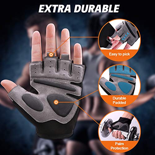 Grebarley Guantes de Gimnasio sin Dedos para Levantamiento de Pesas, Entrenamiento Cruzado, Ciclismo para Mujer y Hombre (Gris Oscuro, XL)